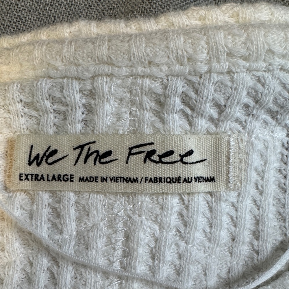 We The Free Cream Waffle-Knit Long Sleeve Top - Picture 2 of 7